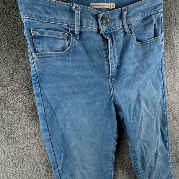 Levis Premium 720 High Rise Super Skinny Denim Blue Jeans Women Size 27 Adult - Picture 2 of 16